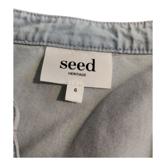 SEED Heritage Ruffle Hem Mini Dress Sz (US 2) AU6 Cap Sleeve Boho Casual Chic - Picture 4 of 9